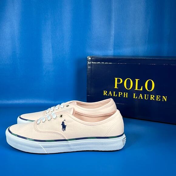 Polo Ralph Lauren Men's Keaton Canvas Leather Trim - Caramel Pink - 9 - NIB - Picture 1 of 8